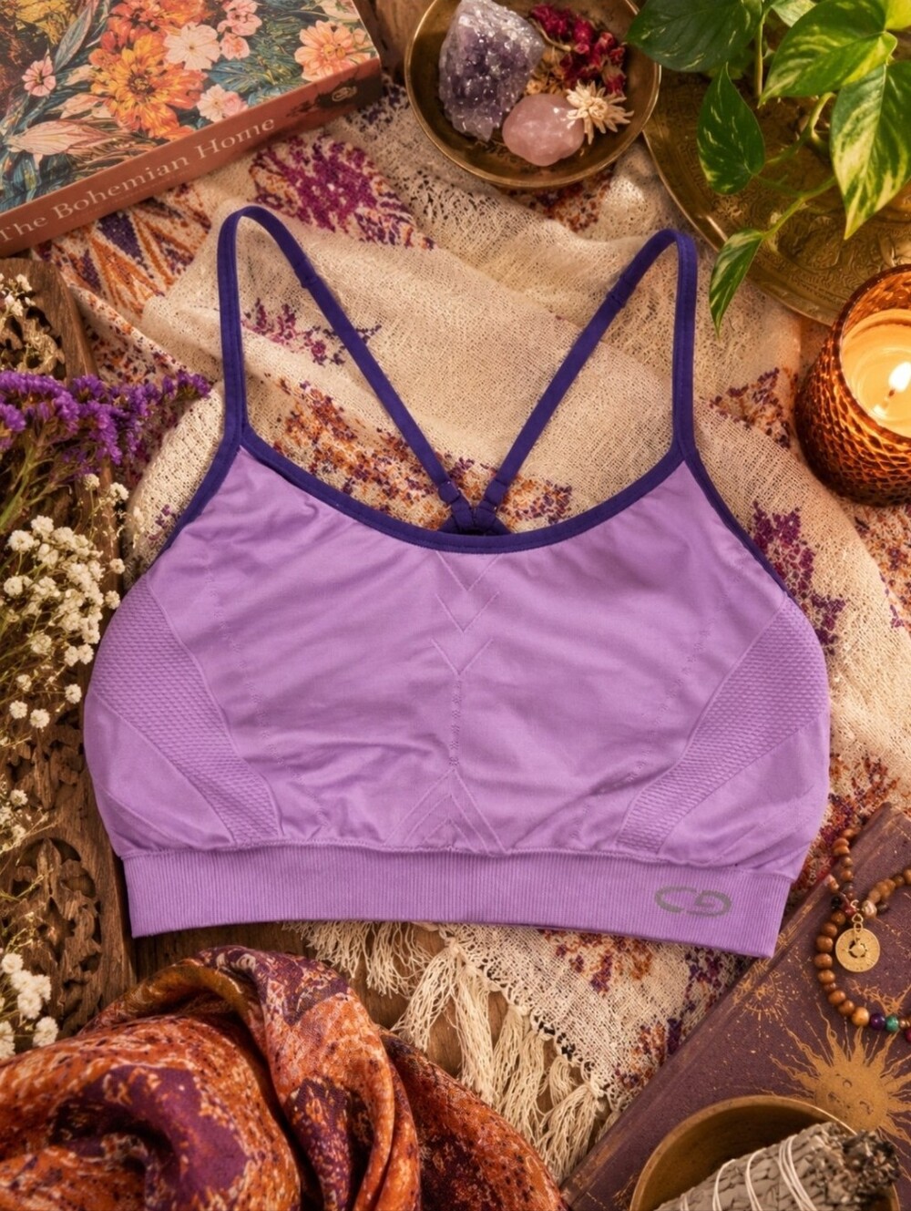 4/$15 Champion Lavender Sports Bra Small Strappy Racerback Athleisure Y2K Sporty